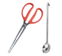 Fireplace Tongs, Long Handled Granulate Claw, Firewood Tongs, for Campfire, Shovel, Barbecue, Cooker, Kitchen, Camping, Barbecue, Pizza