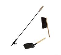 Fireplace Tool Set, 3-Piece Iron & Wood, Heat-Resistant Log Poker 82 Cm