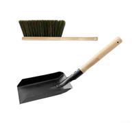 Fireplace Tool Set, Ash Shovel and Brush Cleaning Kit, Iron Scraper Hearth Brush Set for Wood Burner Stove Fireplace Maintenance