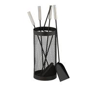 Fireplace tool set metal fire tools fireside equipment durable black finish