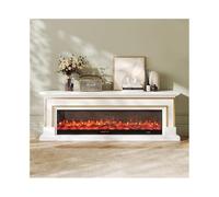 Fireplaces 71/79" Fireplace TV Stand for Living Room, Modern Entertainment Center with 3D Flame Electric Fireplace, Remote Control Home Decoretion(White,Large)