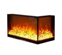 Fireplaces L-shaped Electric Fireplace, Wall Mounted/Recessed Fireplace Insert, LED Decorative Fireplace with Remote Control Home Decoretion