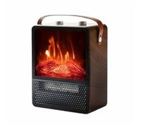 Fireplaces Small Electric Fireplace Heater with Handle, Portable Space Heater Fireplace with 3D Realistic Flame Effect, Double Safety Protection Home Decoretion