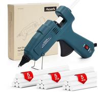 Fireproof 60/100W Hot Glue Gun Full Size(Not Mini) with 15 Glue Sticks (0.43 X 7.87 inch), Fast Preheating Hot Melt for School Crafts DIY Arts and Quick Home Repairs, Green