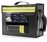 Fireproof and Waterproof Document Bag - 6 Layers Fire Protection - (43 x 30 x 13 cm 4500°F) with Wallet Protection - Reflective to Find You at Night - Protects Valuables from Fire and Water