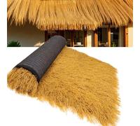 Fireproof Artificial Tiki Hut Grass Roof - Mex Synthetic Thatch Roll for Tiki Bar Patio Pool & Beach Decor - 1x5m (39.4x197in)