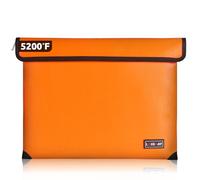 Fireproof Bag with 5200℉ Thermal Insulated, 11x7.5” Waterproof Fireproof Box with Zipper, Fireproof Money Bag for Cash, Fireproof Safe Bags for Home Safe Bank Valuable Documents (Orange, 13.9"x10.6")