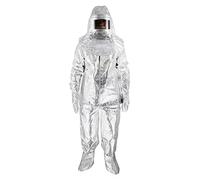 Fireproof Clothes Flame Retardant Clothing Thermal Radiation Inflaming Retarding Clothes 500 Degree Heat Resistant Aluminized Suit Includes 1 Hat Overalls 1 Pair Of Gloves And 1 Pair Of Shoe Covers