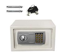 Fireproof Digital Safe Box Home Safes Cash Anti-theft Safe Box Electronic Documents Safety Safe Security Box Solid Steel with Full-digit Keypad, 2 Keys and 2 Bolts 8.5L (31x20x20cm, White)