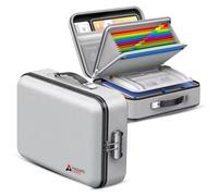 Fireproof Document Bag, 12 Multi Layer Important Document Organizer, Fireproof Bag Safe Storage Portable File Organizer with Lock, Waterproof Safe Organizer for Legal Files, Laptop, and More