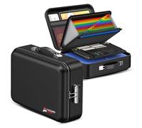 Fireproof Document Bag, 12 Multi Layer Important Document Organizer, Fireproof Bag Safe Storage Portable File Organizer with Lock, Waterproof Safe Organizer for Legal Files, Laptop, and More