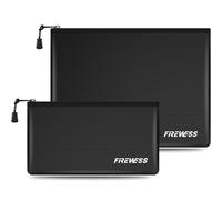 Fireproof Document Bag - 2 Pack 34cm x 25cm and 28cm x 15cm Non-Itchy Fireproof Money Bag, Waterproof Zipper Holder for Valuables, Fire & Water Resistant Safe Pouch for File,Cash,Passport,Keys