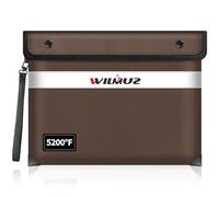 Fireproof Document Bag,5200℉ Insulated Fire Proof Money Bag for Cash,Waterproof Document Pouch with Water Resistant Zipper,8 Layers of Heat Insulated Materials,13.9;x10.6 Inch(Brown)
