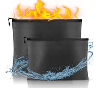 Fireproof Document Bag, Double-Sided Fireproof Document Organizer, Fire-Resistant Storage Bags, Fire Proof Safe Storage Bag Pouch with Zipper for Cash, File, Passport, Valuables Box (Black)