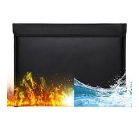 Fireproof Document Bag Fireproof & Water Resistant Document Bag with Zipper Important Document Organizer Protective Wallet for A4 Documents Fire and Water Damage Protection for Money Storage