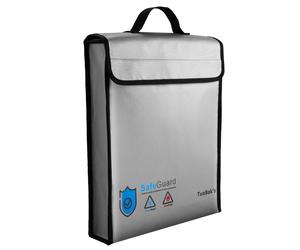 Fireproof Document Bag Large Capacity A4 Organiser With Lock Zip Water Resistant