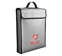 Fireproof Document Bag,Large Capacity Solid Silicone Coated Fireproof Document Box 15" x 12.5" x 3" with Zipper Fireproof Safe Storage for Money, Documents, Jewelry and Passport