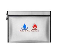 Fireproof Document Bag Waterproof Fireproof Money File with Zipper Document Storage Organiser for Travel Lawyers