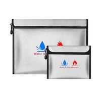 Fireproof Document Bag Waterproof Fireproof Money File with Zipper Document Storage Organiser for Travel Lawyers