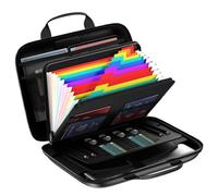 Fireproof Document Bag, with 13-Pocket Organization, 36.5x26.5x4cm, Heat Insulated Pouch, Travel Case, Lockable Storage Protection, for Valuables Important Papers Passports