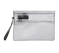 Fireproof Document Bag with Lock, 14.17 x 10.24 Inch Lockable Fire Resistant Money Pouch for Passports, Cash, A4 Papers, Certificates, Jewellery, Home Office and Travel (Silver)
