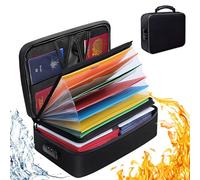 Fireproof Document Bag with Lock,Waterproof and Fireproof Document Storage,Multi-Layer Portable Filing Storage for Important File Passport Certificates Legal Documents