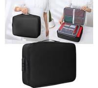 Fireproof Document Box,3-Layer Fireproof Document Bag with Lock, Portable Home Fire Safe Storage Box Case,Waterproof File Storage Box for Passports, Certificates, Legal Files and Valuables