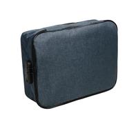 Fireproof Document Box,Fire Proof Documents Storage Box,Large Capacity 3-Layer Fireproof Document Bag,Waterproof Double Zipper with Code Lock for Passports Documents Contract Certificates(Dark Blue)