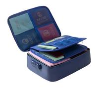 Fireproof Document Box, Fireproof Document Organiser with Lock, Heat Insulated Fireproof Document Bag, Travel Documents Storage Box, Portable Fire Safe Storage Box Case for A4 Files (C)