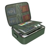 Fireproof Document Box, Fireproof Document Organiser with Lock, Heat Insulated Fireproof Document Bag, Travel Documents Storage Box, Portable Fire Safe Storage Box Case for A4 Files (B)