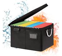 Fireproof Document Box, Fireproof File Box with Lock, Waterproof Fireproof Document Storage, Portable Home Office Fire Safe Storage Box Case for Letter/Legal Folder(NOT Include Dividers)