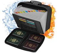 Fireproof Document Box,Fun Storage Waterproof and Fire Proof Document Bag,Portable Home Fire Safe Case with Lock for Money,Deed and Birth Certificate,Lockable Fireproof Folder Box File Organiser,A4