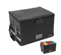 Fireproof Document Box Organizer | Collapsible Fireproof Safe Box with Lock | Portable Document Storage for Office, School & Library | Filing Cabinet for Letter/Legal Folder 12.2 x 10 x 15.6in