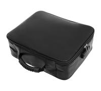 Fireproof Document Box Portable Home Fire Safe Storage Box Case with Lock Large Capacity Waterproof File Organizer Bag with Zipper for Passports Certificates Legal Files and Valuables Black