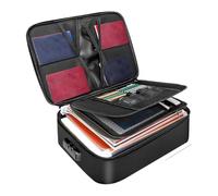 Fireproof Document Box, Waterproof Document Storage, Safe Document Case, Portable Fire Safe, Locking Storage Box, Lockable Security With Strong Zipper Closure for Documents, Deed and Birth Certificate