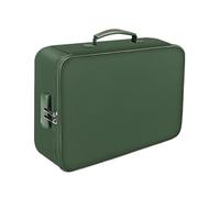 Fireproof Document Box,Waterproof File Box with Lock,Portable Fire Lockable Storage Box, Large Capacity Collapsible File Storage Box with Zippers and Inserts Bag for Documents,Certificates (Green)