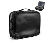 Fireproof Document Box with Lock, Insulated Fireproof Document Bag, 3-Layer Waterproof and Fireproof Document Storage for Passports, Certificates, Legal Files and Valuables,14'' ×11'' ×4''-Black