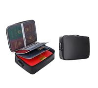 Fireproof Document Box with Lock, Large Capacity 3-Layer Fireproof Document Organiser Bag Waterproof Storage Case for A4 Files Money Passport Certificates Jewelry Home Office Travel Emergency