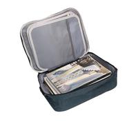 Fireproof Document Box with Lockable Storage, Large 3-Layer Waterproof Bag, Multi-Layer Storage for Passports, Files, and Cards, Double Zipper Design