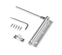Fireproof Door Closer with Aluminum Alloy Construction and Hydraulic Buffer, Adjustable Door Closing Force for Noise Reduction on Standard Doors (S-Silver)