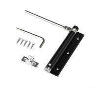 Fireproof Door Closer with Hydraulic Buffer and Spring Mechanism for Quiet Close, Aluminum Alloy Build, Compatible with Standard Interior Doors(S-Black)