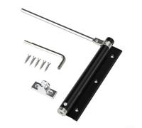 Fireproof Door Closer with Hydraulic Buffer and Spring Mechanism for Quiet Close, Aluminum Alloy Build, Compatible with Standard Interior Doors(L-Black)