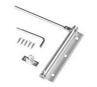 Fireproof Door Closer with Hydraulic Buffer and Spring Mechanism for Quiet Close, Aluminum Alloy Build, Compatible with Standard Interior Doors(L-Silver)