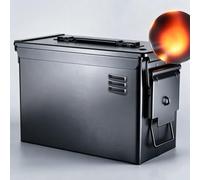 Fireproof Explosion Proof Metal Safety Storage Box Fire Insulation Liner & EVA Shock Absorbing Foam For Lithium LiPo Battery Camping Garage Vehicle Household