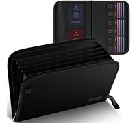 Fireproof File Folder A4 File Organiser with 5 Pockets Expanding File Folder Document Folder Certificate Receipt Holder Money Organizer Sorting Folder for Cash,Bill,Contract,Cards,Passport