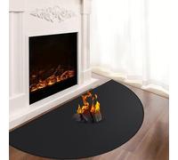 Fireproof Fireplace Mat, 120x70x0.1cm Hearth Rugs for Fireplaces, Fireplace Rug for Indoor Outdoor, Hearth Pasds for Wood Stove Protect Floors Carpets from Sparks Embers, Black