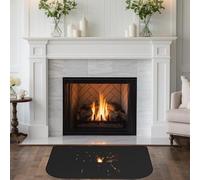 Fireproof Fireplace Mat 1x0.5m Hearth Rug for Fireplaces Heat Resistant Silicone Coated Pad Fiberglass Carpet mat for Chiminea Wood Burner Stove Fire Pit - Protects Flooring from Ember Spark Hot Debri
