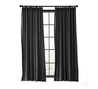 Fireproof Flame Retardant Thermal Insulated Curtain Drapery Panel Pinch Pleat, Black 72"W x 120"L for Home, Office, Hotel, School, Cinema and Hospital (1 Panel), ChadMade Exclusive