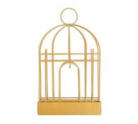 Fireproof Hanging Incense Holder Designed as a Metal Bird Cage for Safe Coil Burning in Living Spaces (Gold)