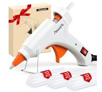 Fireproof Hot Glue Gun Kit with 30 Glue Sticks, Fast Preheating Hot Melt, High Temp for School Crafts DIY Arts and Quick Home Repairs, 20W (White)